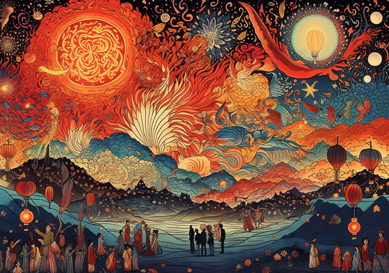 著名景点古建筑国潮节日背景插画,插画/手绘图,插画/手绘图库,插画/手绘图下载,插画/手绘